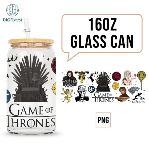 Glass Can 16oz PNG Game of Thrones TV Series, Game of Thrones 16oz Glass Can, Game of Thrones Characters 16oz Glass Can, Game of Thrones Png