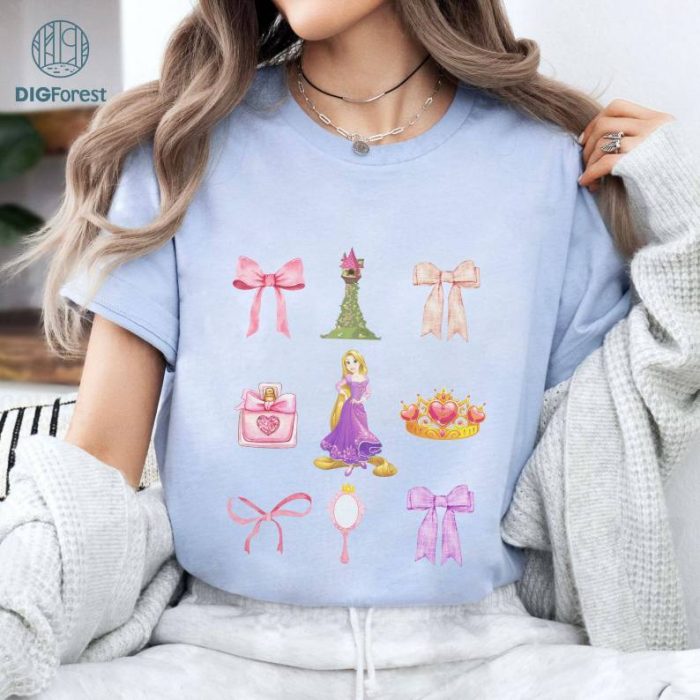 Disneyland Princess Coquette Shirt, Disney Rapunzel Coquette Png, WDW Disneyland Princess Girl Trip Png, Princess Birthday Girl Png, Digital Download