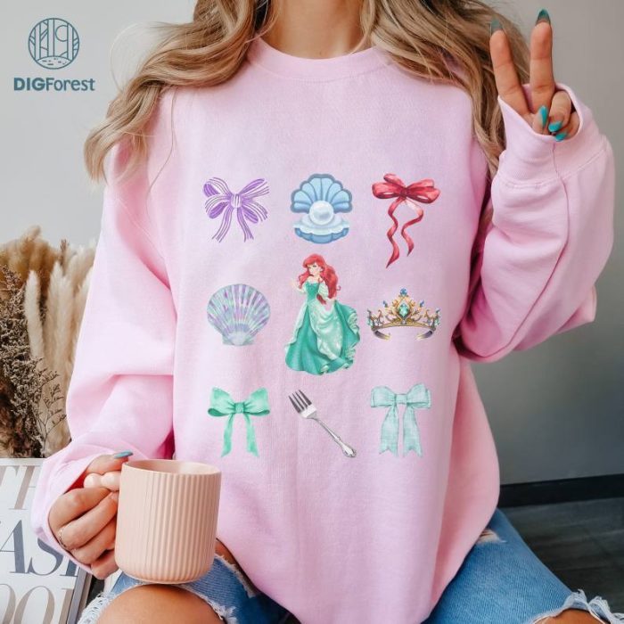 Disneyland Princess Coquette Shirt, Disney Ariel Princess Coquette Png, WDW Disneyland Princess Girl Trip, Princess Birthday Girl, Digital Download