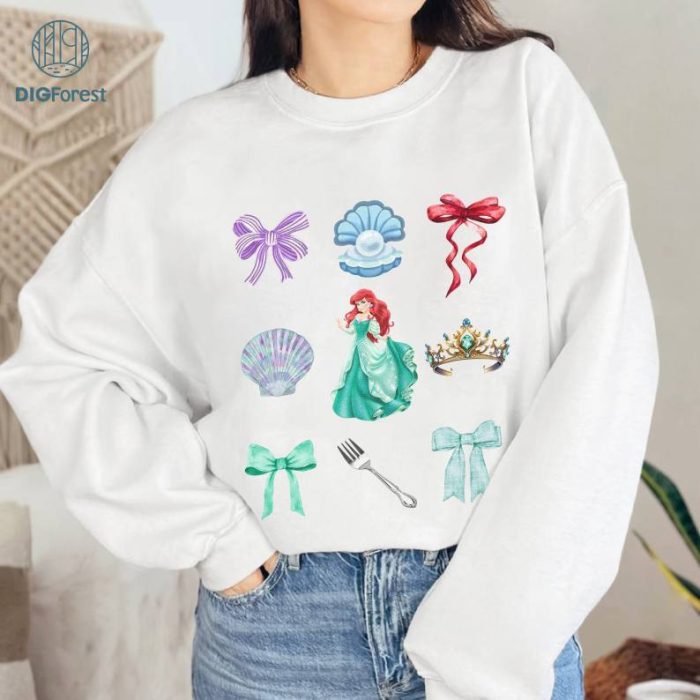 Disneyland Princess Coquette Shirt, Disney Ariel Princess Coquette Png, WDW Disneyland Princess Girl Trip, Princess Birthday Girl, Digital Download