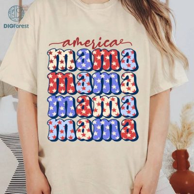 American Mama Shirt, Fourth of July T-Shirt, American Flag Tee, Cheeta Print, 4th of July Tee, Stars and Stripes Shirt