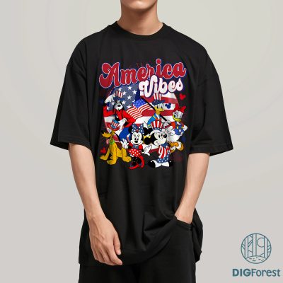 Mickey and Friends 4th of July Shirt | Patriotic Disney Independence Tee | America Vibes Shirt