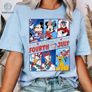 Disney Mickey and Friends Fourth of July Png, Magic Kingdom 4th of July Png, Independence Day Png, Happy 4th of July, Disneyland 4th of July Png