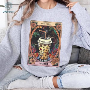 Mother's Day Tarot The Mom Fueled By Coffee Shirt | CincoMayo Overcafeinated Mom Tarot Shirt | The Tired Mom Shirt