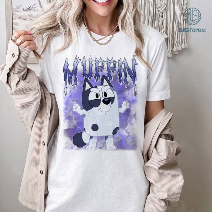 Bluey Muffin Metal Shirt, Muffin Png, Blue Dog, Muffin Emotions Png, Muffin Birthday Bluey Cartoon, Muffin Heeler Png, Digital Download