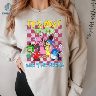 Disneyland Inside Out It's Okay To Feel All The Feels Shirt, Disney Inside Out Mental Health Shirt, Inclusion Shirt Disneyland Speech Therapy Shirt