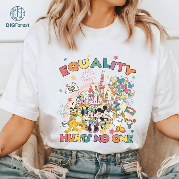 Equality Hurts No One Mickey and Friends Rainbow LGBT Shirt, Disneyland Pride Nite Shirt, Mickey And Friends LGBT Shirt, LGBTQ+ Gifts