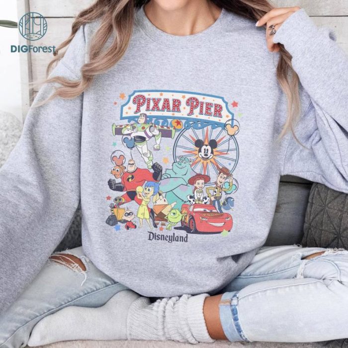 Disney Vintage Meet Me at Pixar Pier Disneyworld Pixar Fest 2024 Shirt | Disneyland California Adventure Shirt | Toy Story Cars Up Shirt