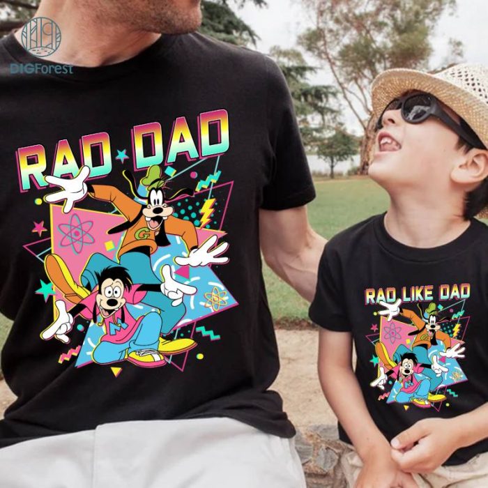 Dad And Son Bundle | Matching Father Son Shirts | Father And Son Outfit | Disney Goofy And Max Goof Rad Dad Rad Like Dad Shirt | Disneyworld Dad Tee