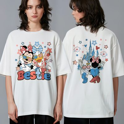 Disneyworld Minnie & Daisy 4th of July Shirt - Bestie Patriotic WDW Girls Trip Tee | Women’s Freedom Shirt