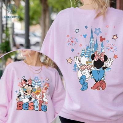 Disneyworld Minnie Daisy Happy 4th of July Shirt, Disney Minnie Daisy Bestie Patriotic Shirt, WDW Girls Trip Shirt, Women Freedom Tee