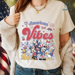 Disneyland America Vibes Shirt, Disney Mickey and Friends Shirt, Happy 4th Of July Shirt, Independence Day Shirt, Mickey American Flag Shirt