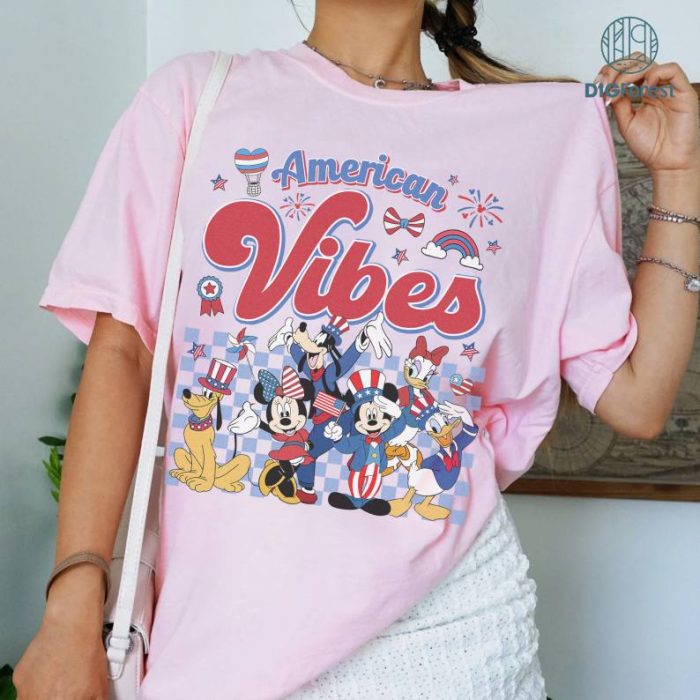 Disneyland America Vibes Shirt, Disney Mickey and Friends Shirt, Happy 4th Of July Shirt, Independence Day Shirt, Mickey American Flag Shirt