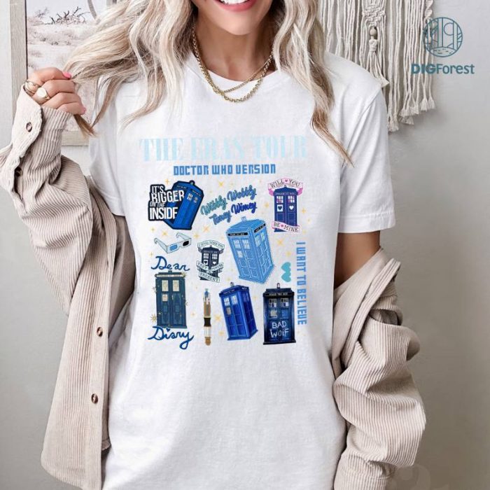 Doctor Who The Eras Tour Shirt, The Doctor Vintage Shirt, Police Box Starry Night Shirt, Movie Series Shirt, David Tennant Shirt,Timey Wimey