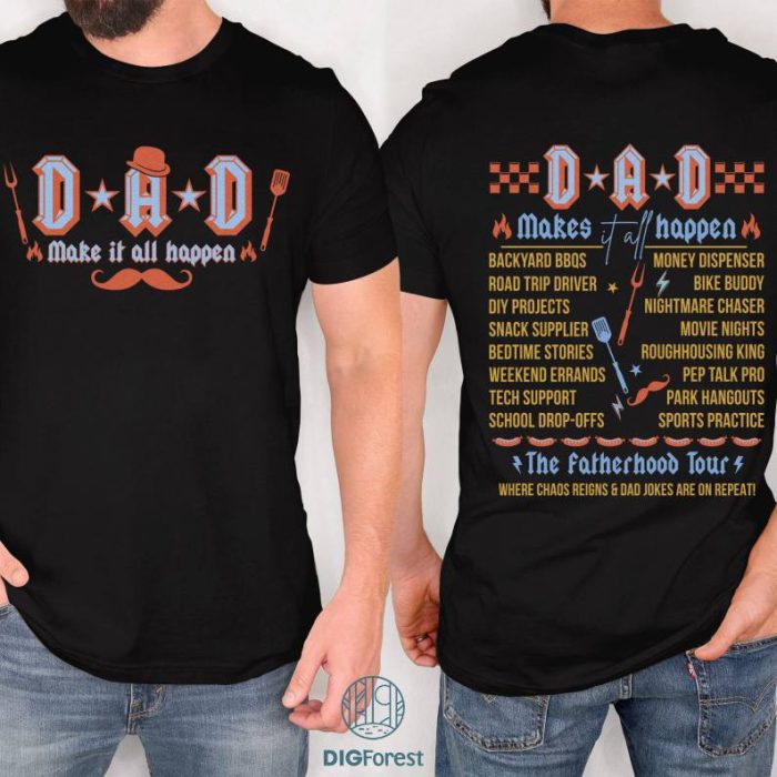 Dad Dada Fatherhood Tour Shirt, Where Chaos Reigns & Dad Jokes Are On Repeat Png, Dad Life Png, Fathers Day Gift, Funny Fatherhood Png, Dad Rock