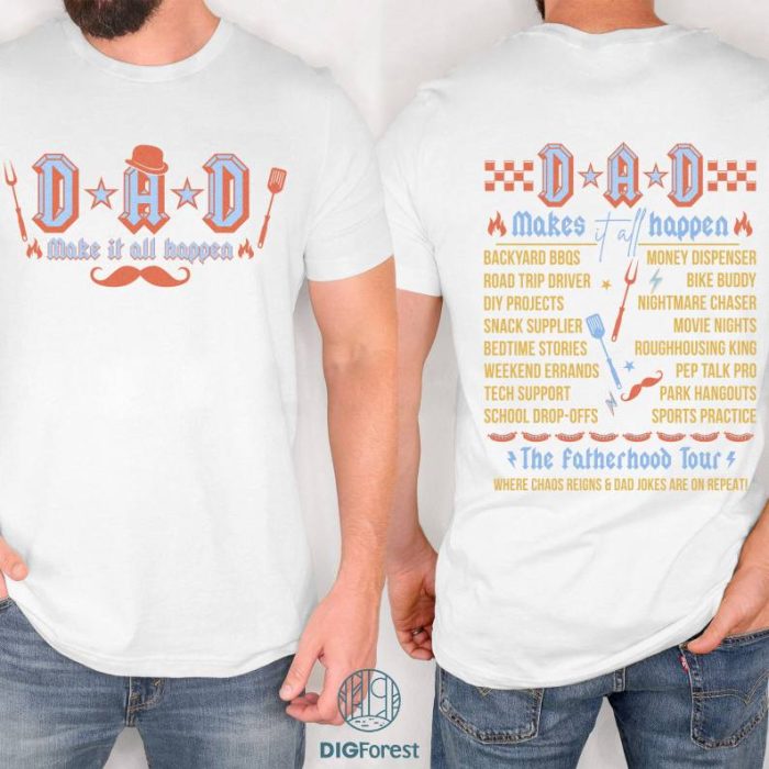 Dad Dada Fatherhood Tour Shirt, Where Chaos Reigns & Dad Jokes Are On Repeat Png, Dad Life Png, Fathers Day Gift, Funny Fatherhood Png, Dad Rock