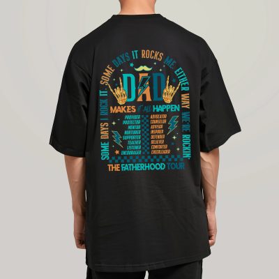 The Fatherhood Tour Shirt | Sometimes I Rock It Sometimes It Rocks Me | Funny Skeleton Dad Tee | Father’s Day Shirt