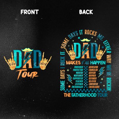 The Fatherhood Tour Shirt | Sometimes I Rock It Sometimes It Rocks Me | Funny Skeleton Dad Tee | Father’s Day Shirt
