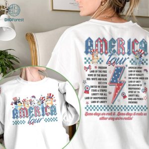 Bluey America Tour 4th Of July Shirt, Independence Day for Patriotic TShirt, America Tour on Memorial Day Gift for Her