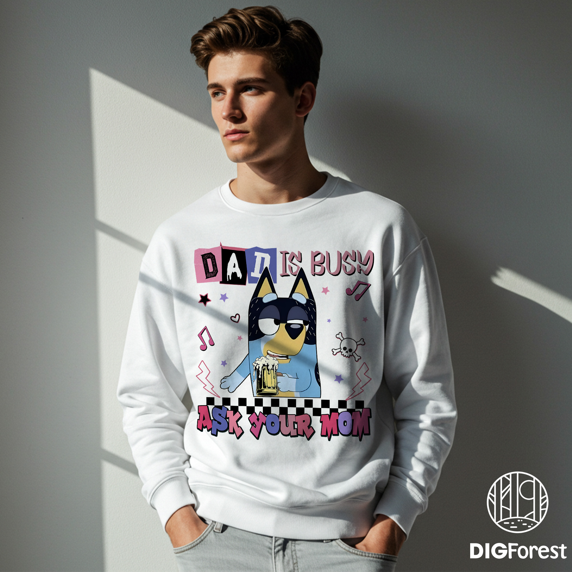 Bluey Bandit Heeler Dad Is Busy Ask Your Mom Father Day Shirt | Bluey Bandit Heeler Dad Shirt | Father's Day Gift For Dad Deadpool "Dad Is Busy Ask Your Mom" Shirt | Funny Marvel Dad Tee | Father’s Day Gift for Cool Dads