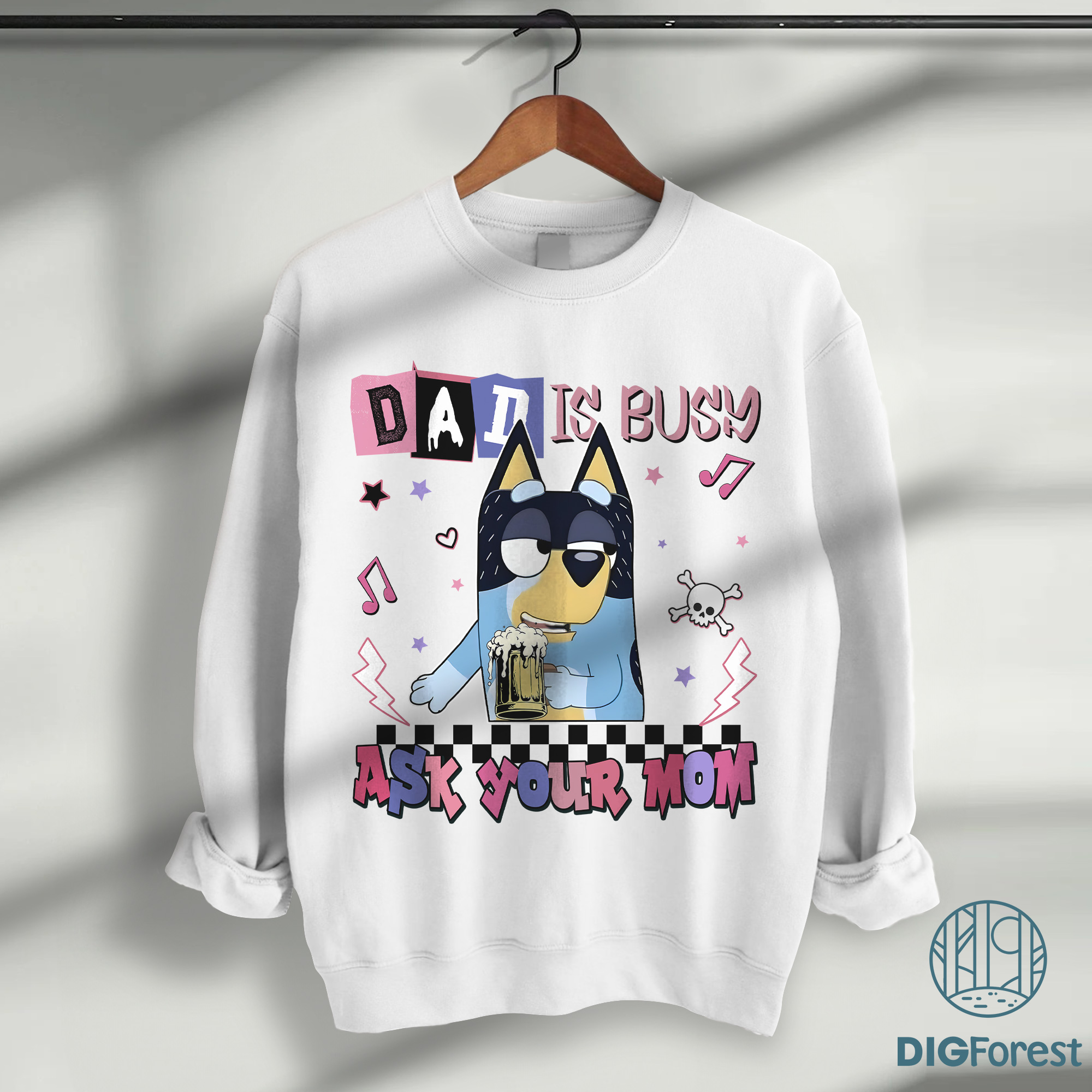 Bluey Bandit Heeler Dad Is Busy Ask Your Mom Father Day Shirt | Bluey Bandit Heeler Dad Shirt | Father's Day Gift For Dad Deadpool "Dad Is Busy Ask Your Mom" Shirt | Funny Marvel Dad Tee | Father’s Day Gift for Cool Dads