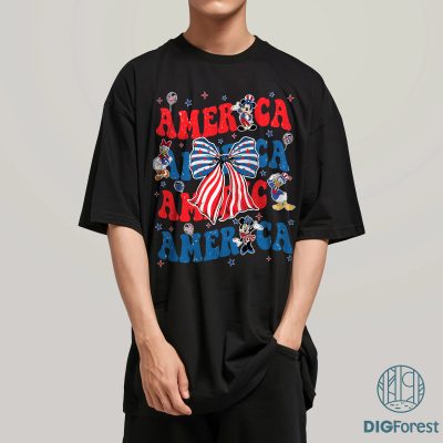 Disney Coquette Mickey and Friends 4th of July Shirt - American Patriotic Family Independence Day 2024 Tee
