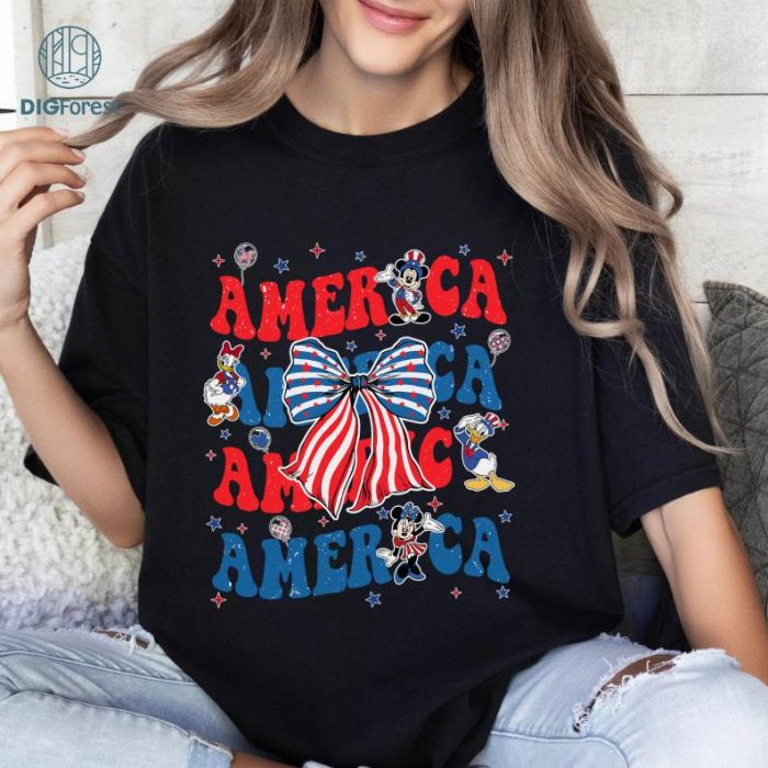 Disney Coquette Mickey and Friends Disney 4th of July Shirt, Disney American Patriotic Group Shirt, Family Happy Independence Day 2024 Shirt