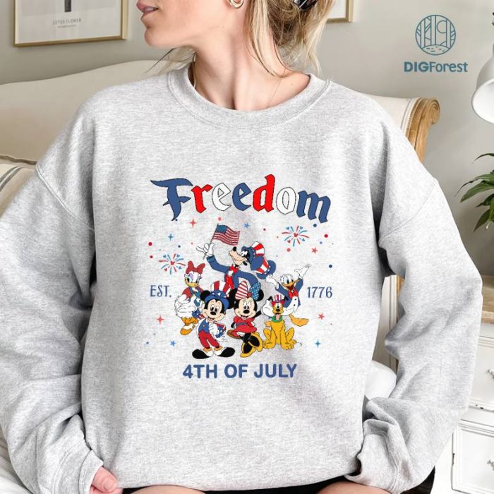 Disney Mickey And Friends Disneyland America Vibes Happy 4Th Of July Shirt, Disneyland Memorial Day 2024, Independence Day, Disneyland Family Tees