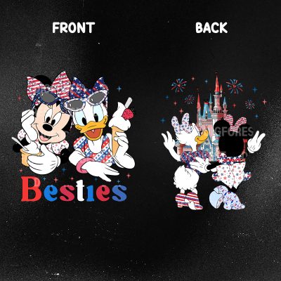 Minnie & Daisy Happy 4th of July T-Shirt - Disney Bestie Patriotic Tee | WDW Girls Trip Women’s Freedom Shirt