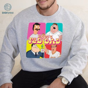 Movie Rad Dad Father Day Shirt, Bob Belcher Bob Burger Shirt | Peter Griffin Family Guy Shirt | Best Dad Bobs In Hollywood Shirt