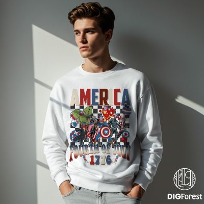 Avengers Checkered 4th of July Shirt | Patriotic Iron Man Thor Captain America Tee | Disneyworld Independence Day Shirt