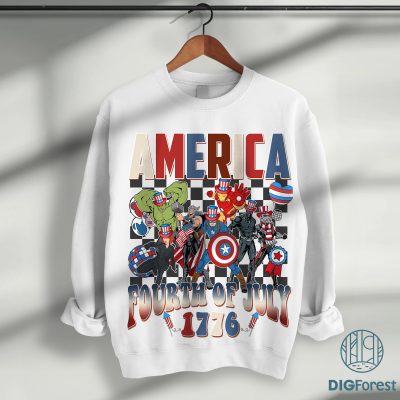 Avengers Checkered 4th of July Shirt | Patriotic Iron Man Thor Captain America Tee | Disneyworld Independence Day Shirt