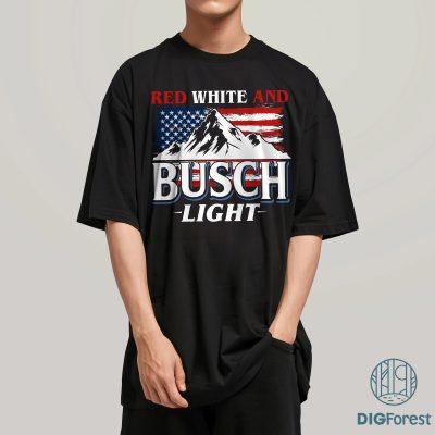 Red White and Busch Light 4th of July Shirt, 4th of July Shirt, Independence Day, American Flag Shirt