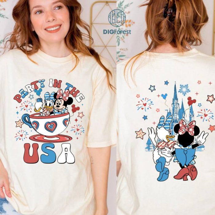 Disneyworld Minnie Daisy Happy 4th of July Shirt, Disney Minnie Daisy Besties Party in the USA Shirt, WDW Girls Trip Shirt, Women Freedom Tee