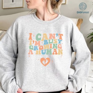 I Can't I'm Busy Growing A Human Shirt, Funny Mom Pregnancy TShirt Funny Mama T-Shirt Mom to Be Tee Gift Ideas, Pregnancy Announcement Shirt