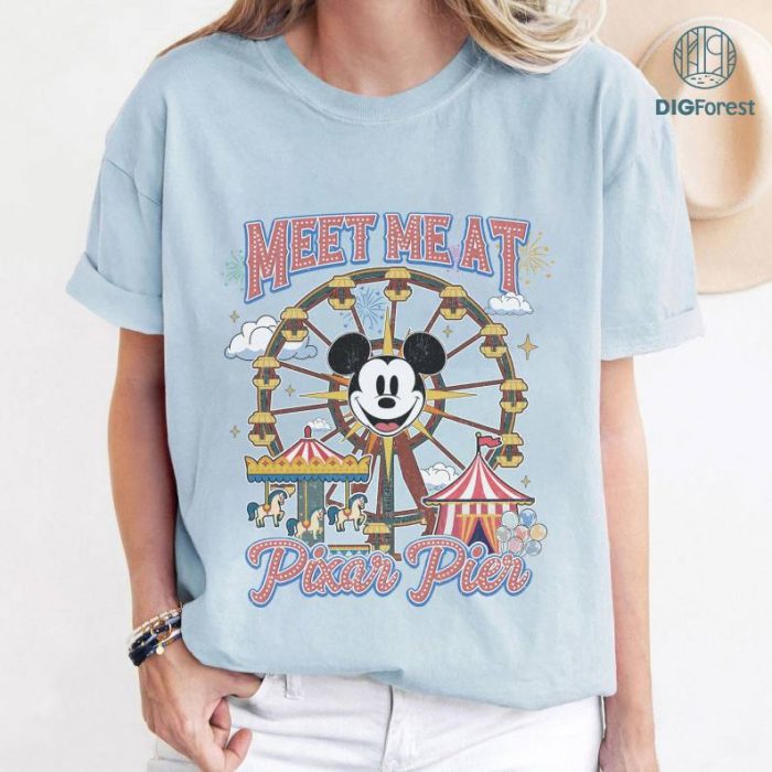 Disney Vintage Meet Me at Pixar Pier Disneyworld Pixar Fest 2024 Shirt | Disneyland California Adventure Shirt | Magic Kingdom Shirt