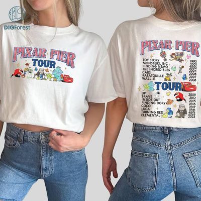 Vintage Pixar Pier Tour Disneyworld Characters Shirt | DisneyLand Pixar Fest 2024 Shirt | Disney WDW Toy Story Up Cars Pals Shirt
