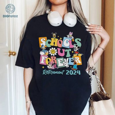 Disney Schools Out Forever Retirement 2024 Shirt, Mickey and Friends, Disneyland Teacher Retirement Shirt, End Of School Shirt, Teacher Gifts Shirt Disney Schools Out Forever Retirement 2024 Shirt, Mickey and Friends, Disneyland Teacher Retirement Shirt, End Of School Shirt, Teacher Gifts Shirt