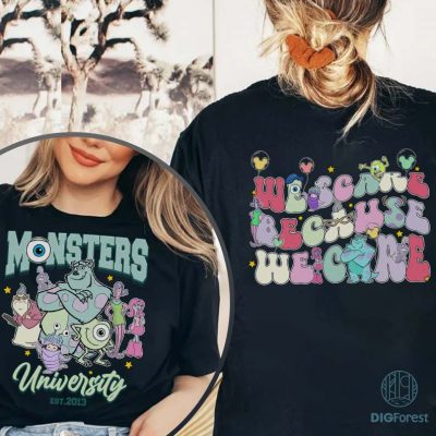 Two-sided Retro Disney Pixar Monster University Shirt | We Scare Because We Care Shirt | Teacher Appreciation