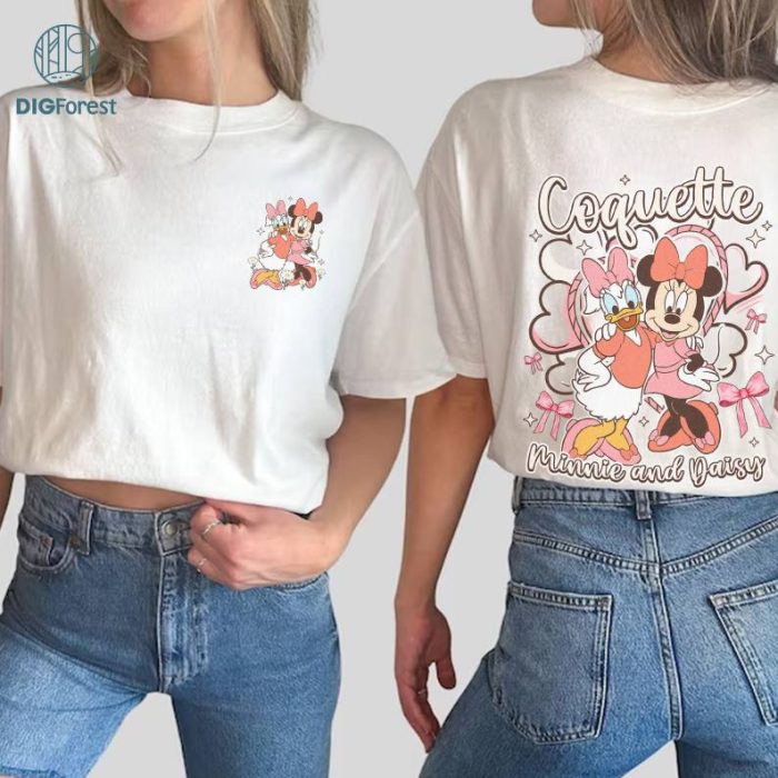 Disneyworld Minnie And Daisy Coquette Pink Bow Shirt | Disney Minnie Daisy Soft Girl Era Shirt | WDW Gift Trip Shirt | Soft Girl Era