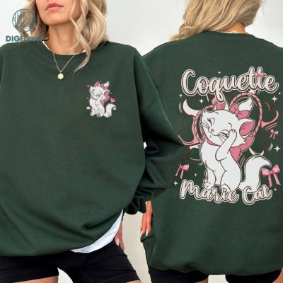 Two-Sided Disney Marie Cat The Aristocats Coquette Pink Bow Shirt | Disneyworld Soft Girl Era | WDW Girl Trip Shirt | Marie Cat Shirt Two-Sided Disney Marie Cat The Aristocats Coquette Pink Bow Shirt | Disneyworld Soft Girl Era | WDW Girl Trip Shirt | Marie Cat Shirt