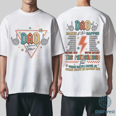 Dad Tour Shirt, Gift For Dada, Fatherhood Shirt, Father's Day Shirt, Gift For Father, Some Days I Rock It Shirt, Trendy Front And Back Shirt
