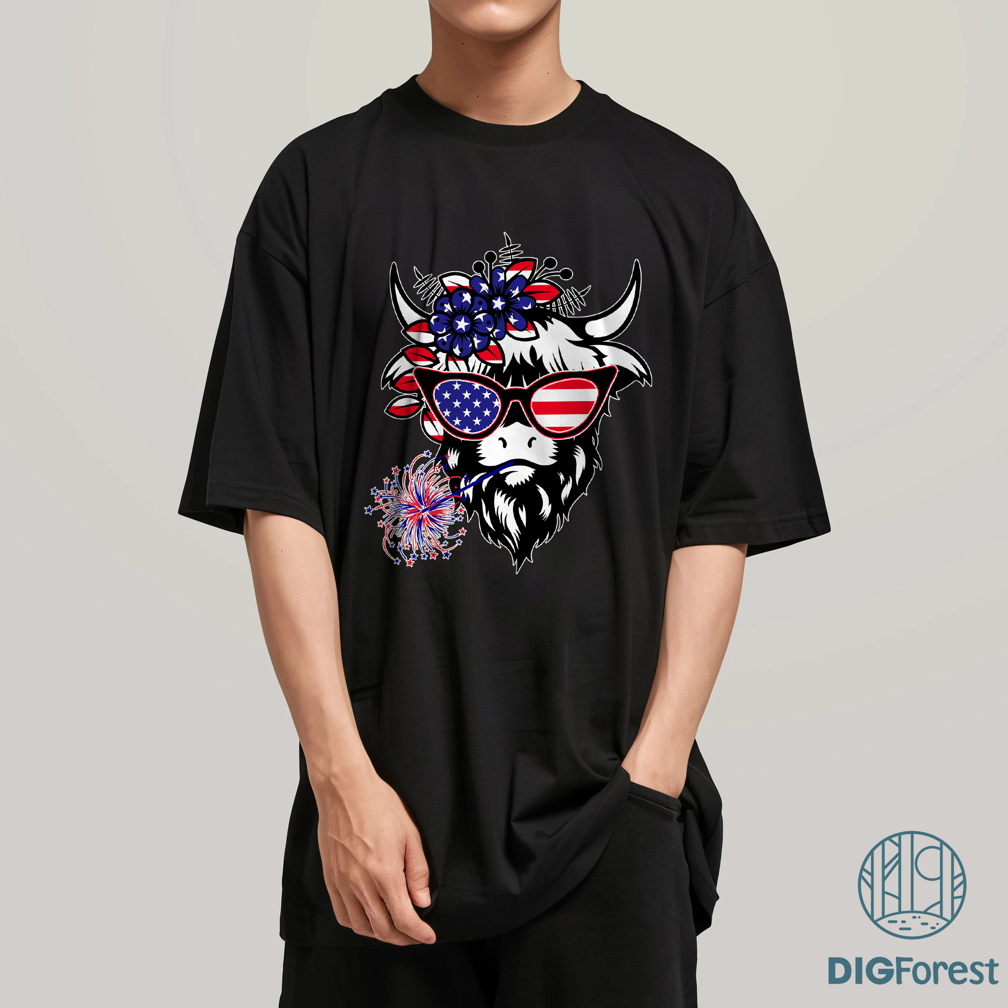 America Cow Shirt | Shaggy Cow 4th of July Sublimation | American Flag USA Shirt | Independence Day Design America Cow Shirt | Shaggy Cow 4th of July Sublimation | American Flag USA Shirt | Independence Day Design