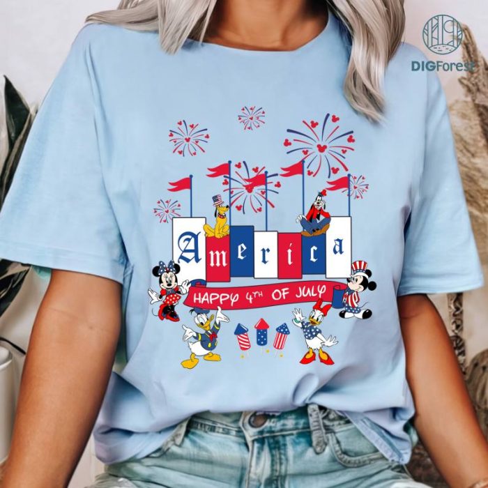 Disney Mickey and Friends America Happy 4th of July Shirt, Magic Kingdom Fourth of July Shirt, America Independence Day Shirt, 4th of July Shirt