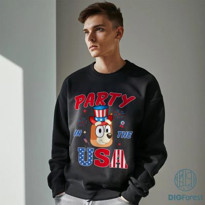 Bingo 4th of July Shirt, Bingo Party In The USA Shirt, Red White Bluey Fourth of July Shirt