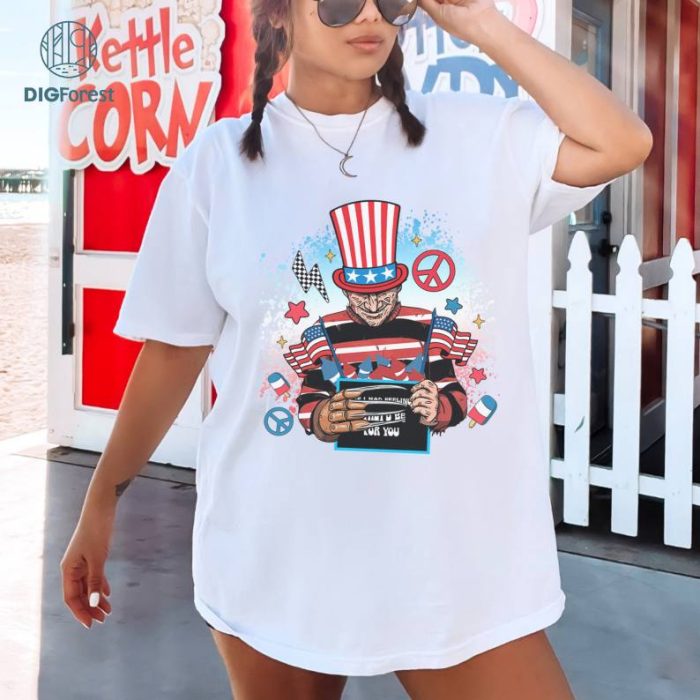 Freddy Krueger 4th July Shirt | Horror Character 4th Of July Shirt | Independence Day Killer Mugshot Shirt | Memorial Day Shirt