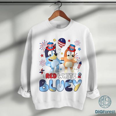 Bluey 4th of July T-Shirt - Red White & Blue Patriotic Independence Day Shirt