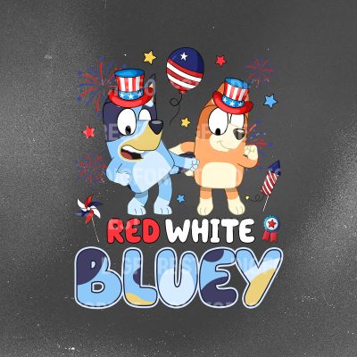 Bluey 4th of July T-Shirt - Red White & Blue Patriotic Independence Day Shirt