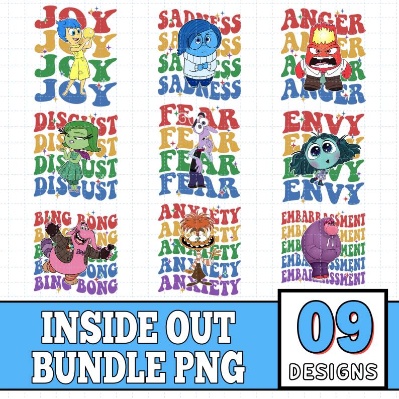 Disney Inside Out 2 Characters Bundle, Inside Out 2 Sweatshirt, Inside Out Group Matching, Inside Out Birthday Shirt, Joy Anger Anxiety Fear Shirt