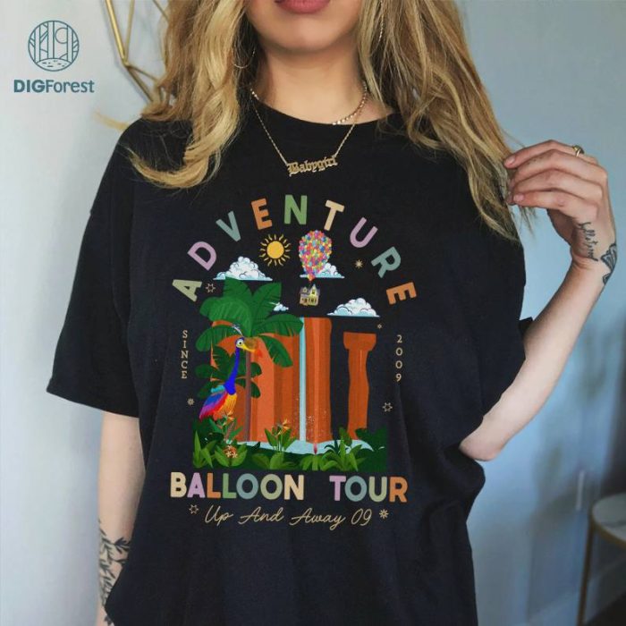 Disney Adventure is Out There Disneyworld Pixar Up Balloon Tour Since 2009 | Paradise Falls Up Movie Shirt | California Adventure Trip Shirt